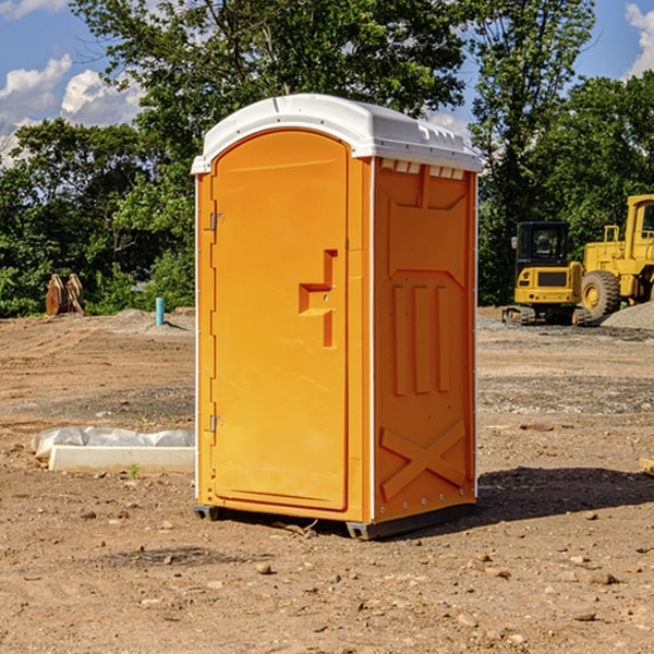 how often are the portable toilets cleaned and serviced during a rental period in Cameron Mills